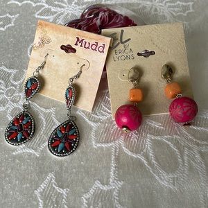 New On Original Cards Mudd & EL by Erica Lions Pierced Earrings Pair